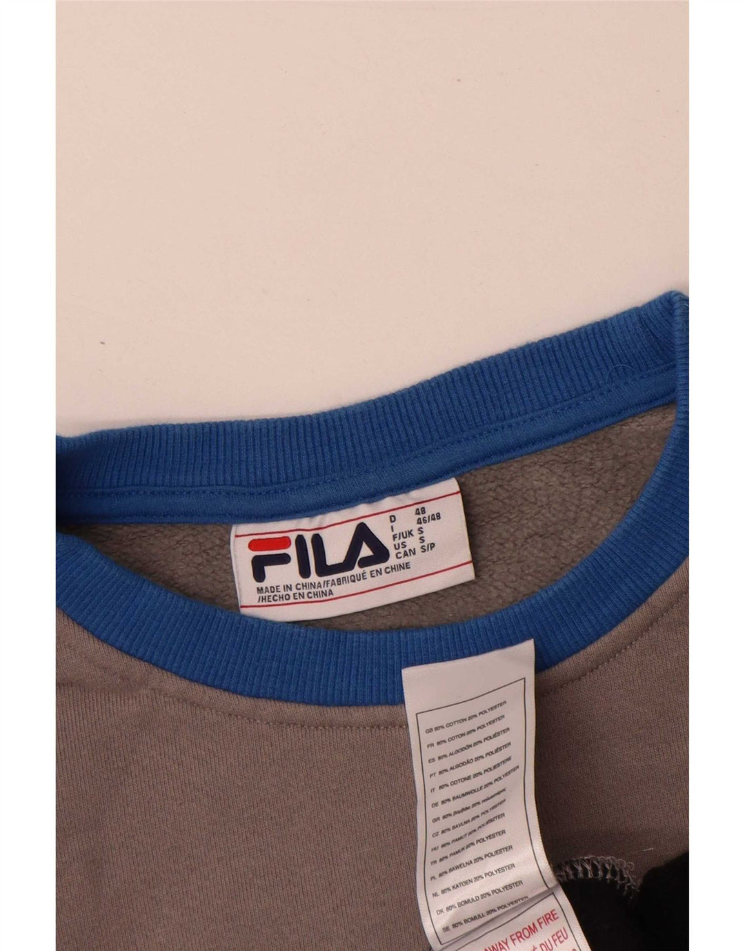 Fila Hombre Graphic Sudadera Jumper Small Multicolor Colorblock Algodón