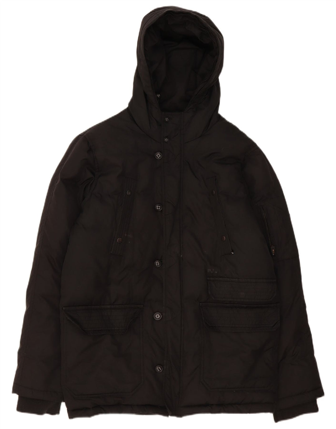 PEPE Jeans Chaqueta acolchada con capucha para hombre UK 38 Medium Negro Poliéster
