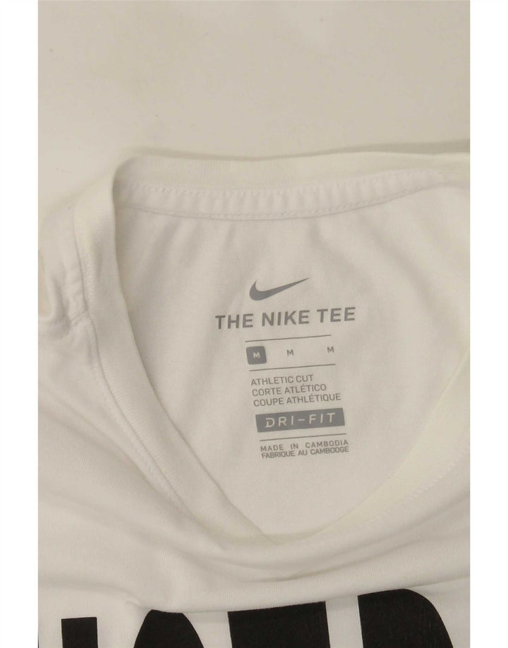 NIKE Camiseta Dri Fit Graphic para Hombre Top Blanco Mediano