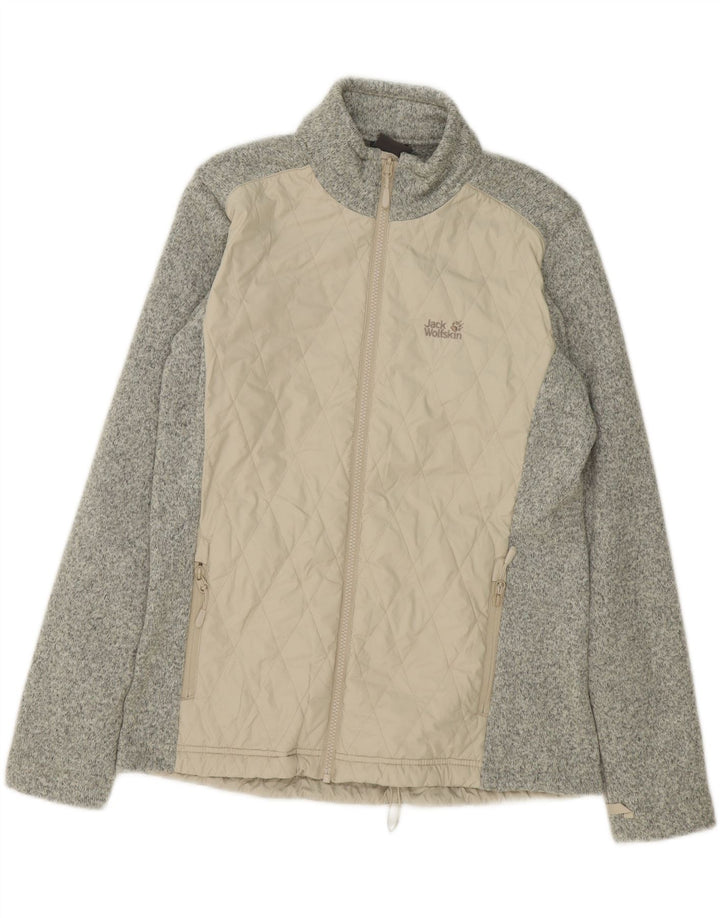 JACK WOLFSKIN Womens Tracksuit Top Jacket UK 14/16 Large Grey Colourblock Vintage Jack Wolfskin and Second-Hand Jack Wolfskin from Messina Hembry 