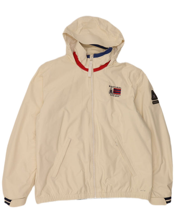 Gaastra Chaqueta impermeable con capucha para hombre UK 46 3XL Off White Nylon