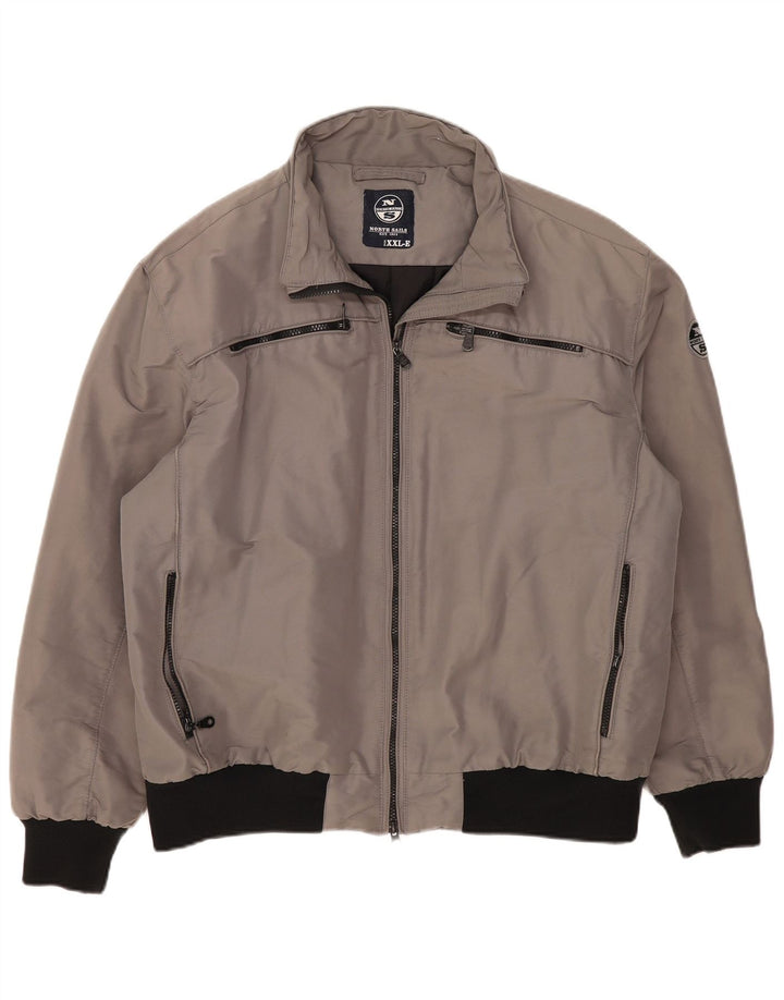 Chaqueta bomber para hombre North Sails UK 44 2XL Poliéster color block gris