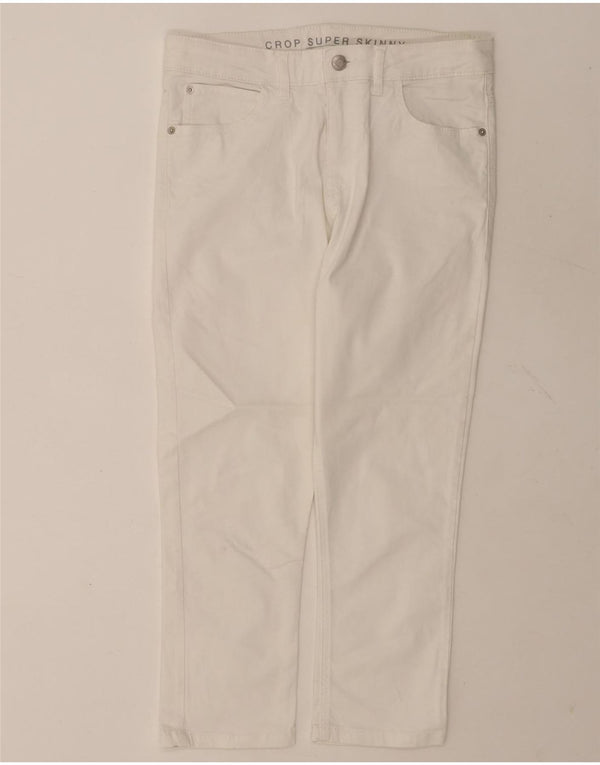 Marks & Spencer Vaqueros recortados para mujer UK 12 Medium W30 L21 Blanco