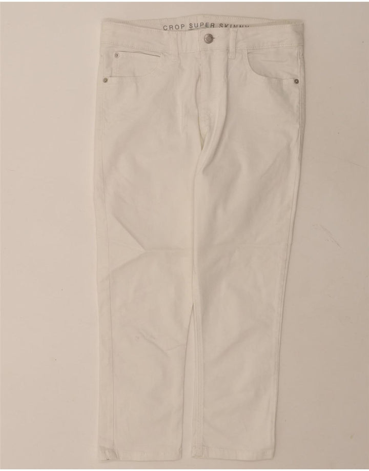 Marks & Spencer Vaqueros recortados para mujer UK 12 Medium W30 L21 Blanco