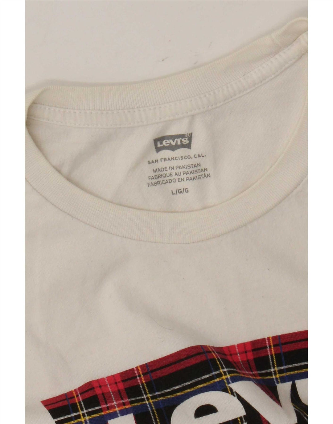 Levi's Camiseta gráfica para hombre, talla grande, color blanco roto