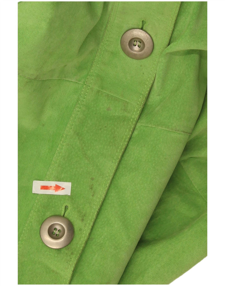 Gai Mattiolo Chaqueta de ante para mujer UK 46 Grande Verde