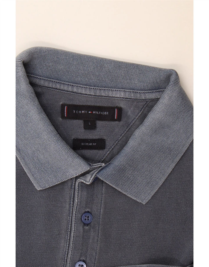 Tommy Hilfiger Polo de ajuste regular para hombre, talla grande, azul marino