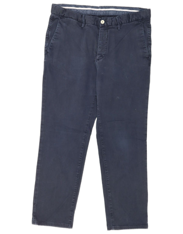 Massimo Dutti Pantalón Chino Slim Fit para Hombre EU 42 Large W32 L26 Azul Marino