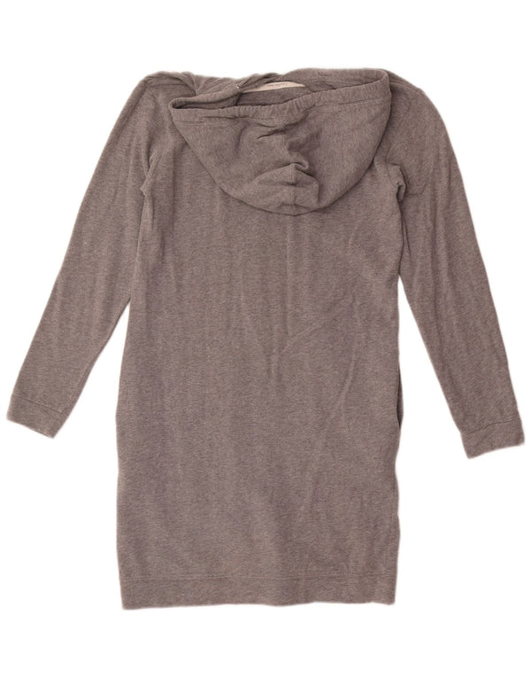 Calvin Klein Jeans Vestido con capucha gráfico para mujer UK 6 XS Algodón moteado gris