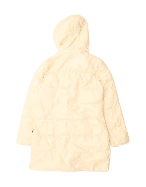 Kappa Abrigo acolchado con capucha para mujer UK 40 Mediano Blanco Roto Poliéster