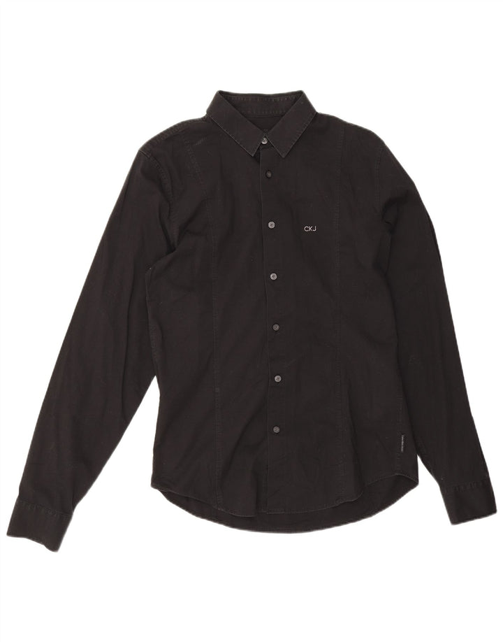 Camisa Calvin Klein Jeans Hombre Algodón Medio Negro
