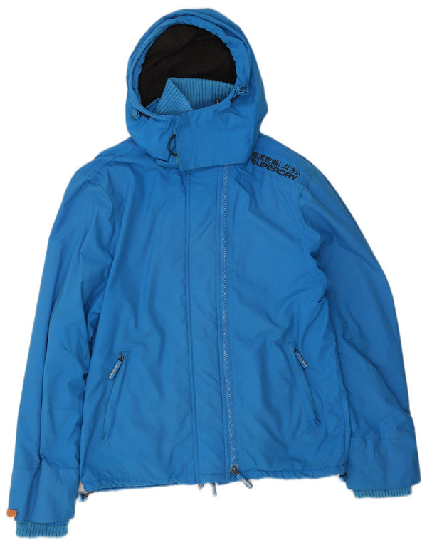 Superdry Chaqueta cortavientos con capucha The Windcheater para hombre, talla 40, color azul