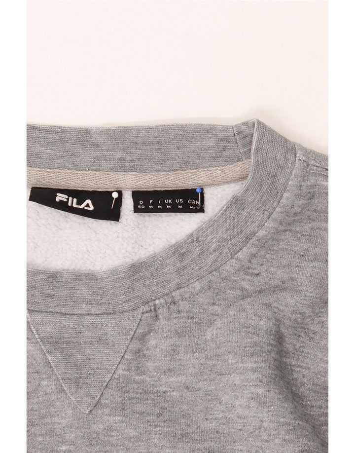 FILA Mens Graphic Sweatshirt Jumper Medium Grey Cotton Vintage Fila and Second-Hand Fila from Messina Hembry 