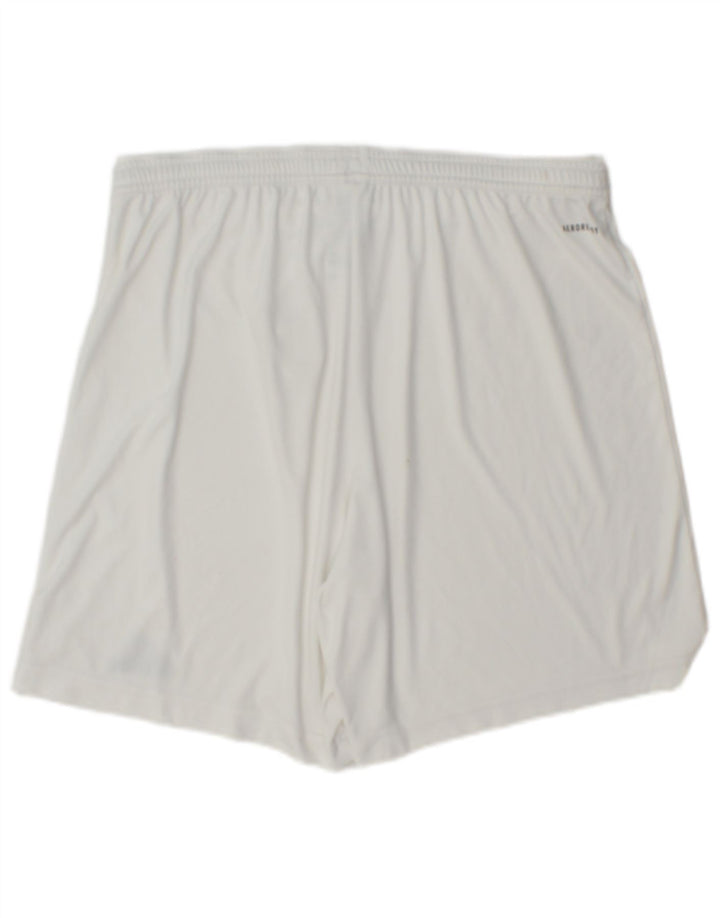 Adidas - Pantalones cortos deportivos Aeroready para hombre, poliéster blanco grande