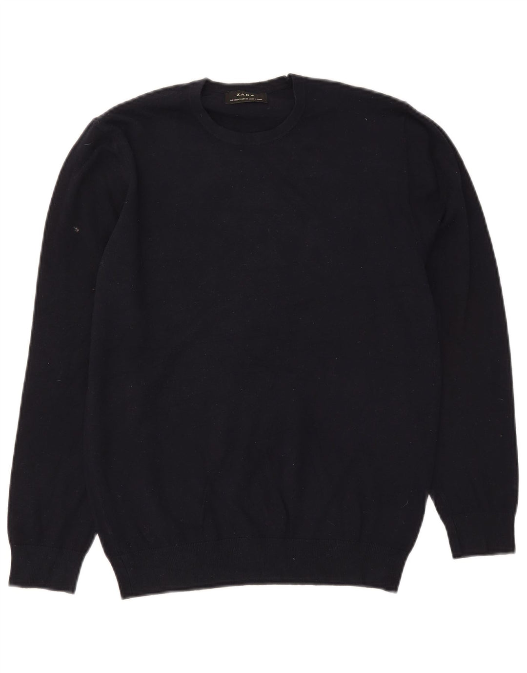 Zara Hombre Jersey De Cuello Redondo Jersey Pequeño Azul Marino