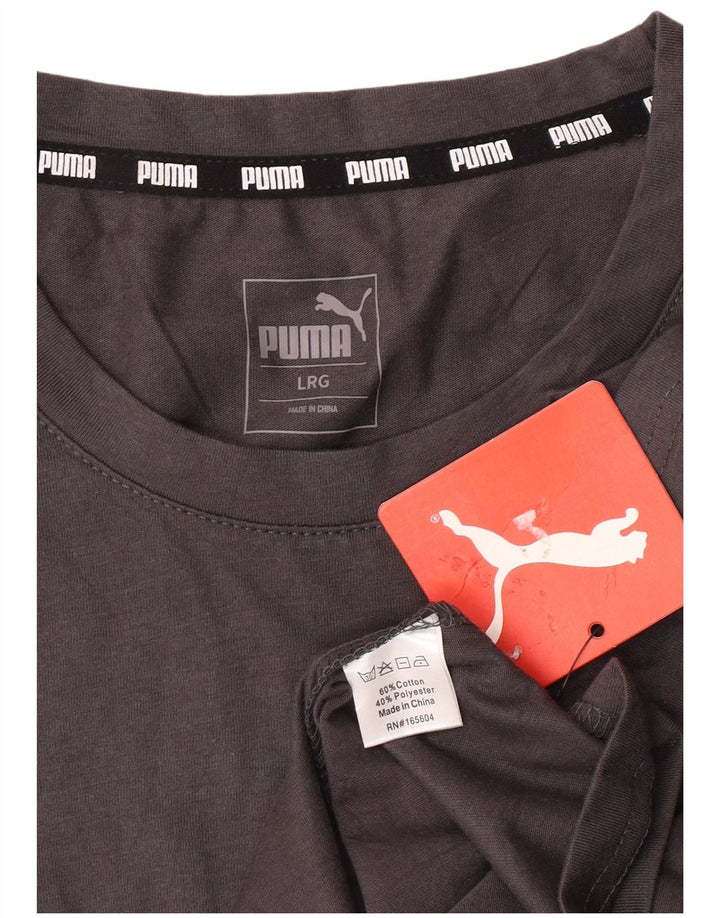 Camiseta PUMA para hombre Top grande de algodón gris
