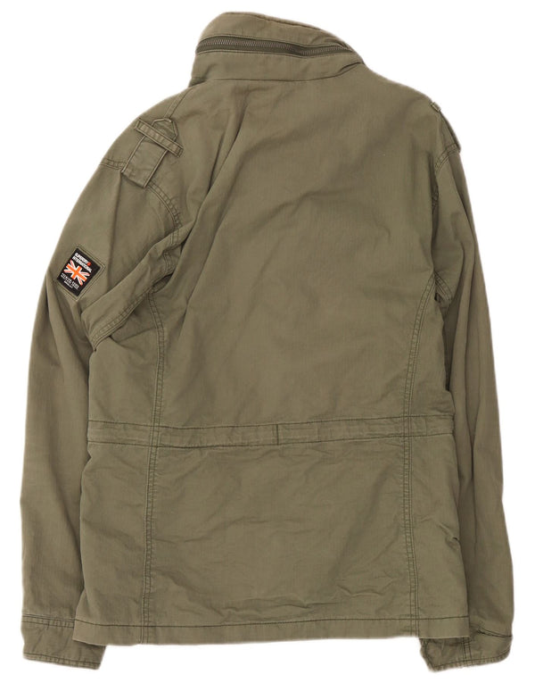 Superdry Chaqueta militar con capucha para hombre Reino Unido 38 Algodón caqui mediano
