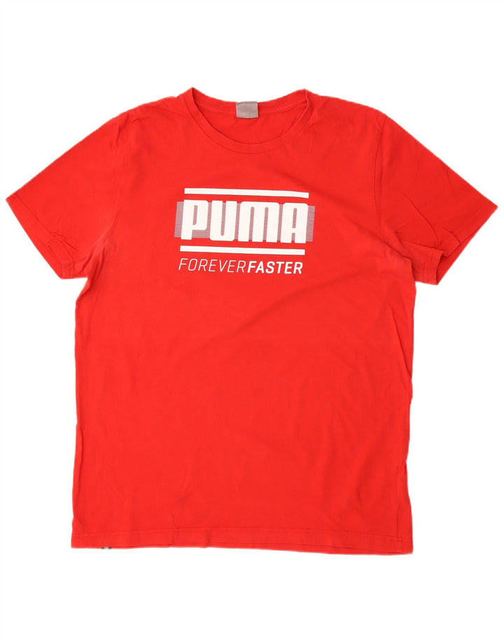 Puma - Camiseta gráfica para hombre, talla grande, algodón rojo