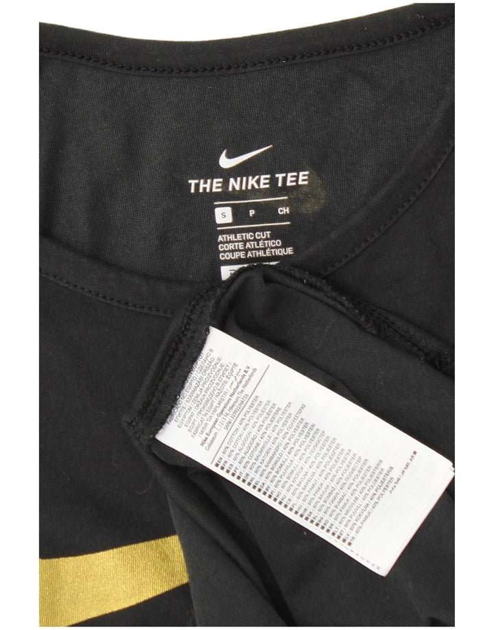 Nike Camiseta sin mangas con gráfico de corte atlético para hombre, talla pequeña, algodón negro