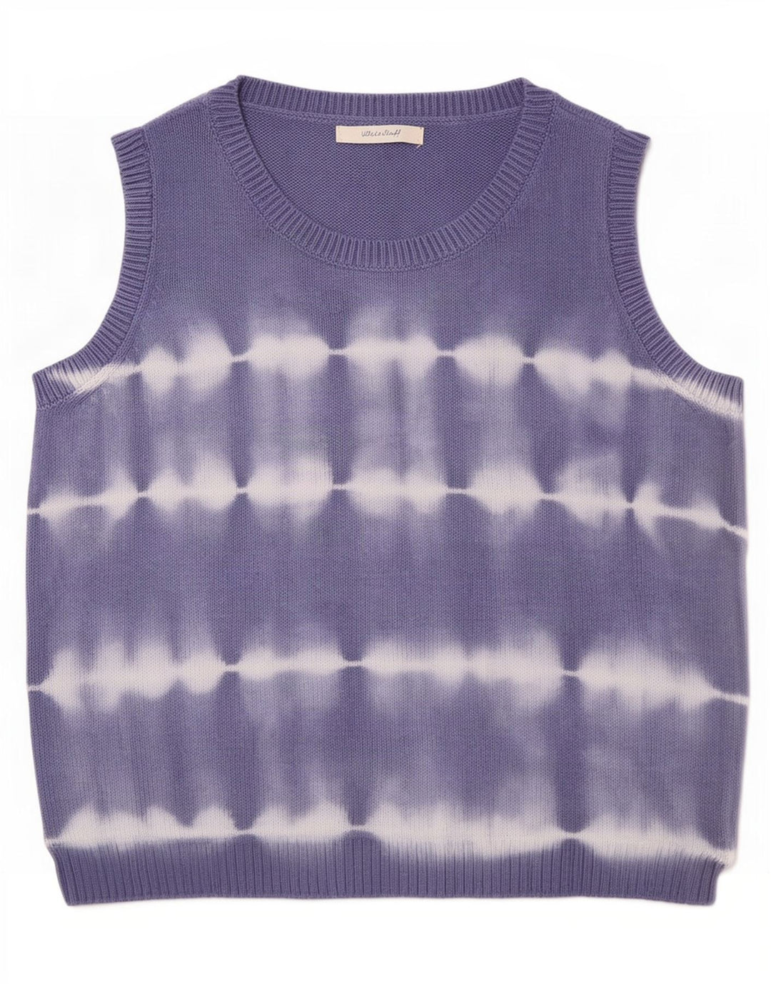 Camiseta sin mangas para mujer de White Stuff, talla pequeña, algodón azul teñido anudado