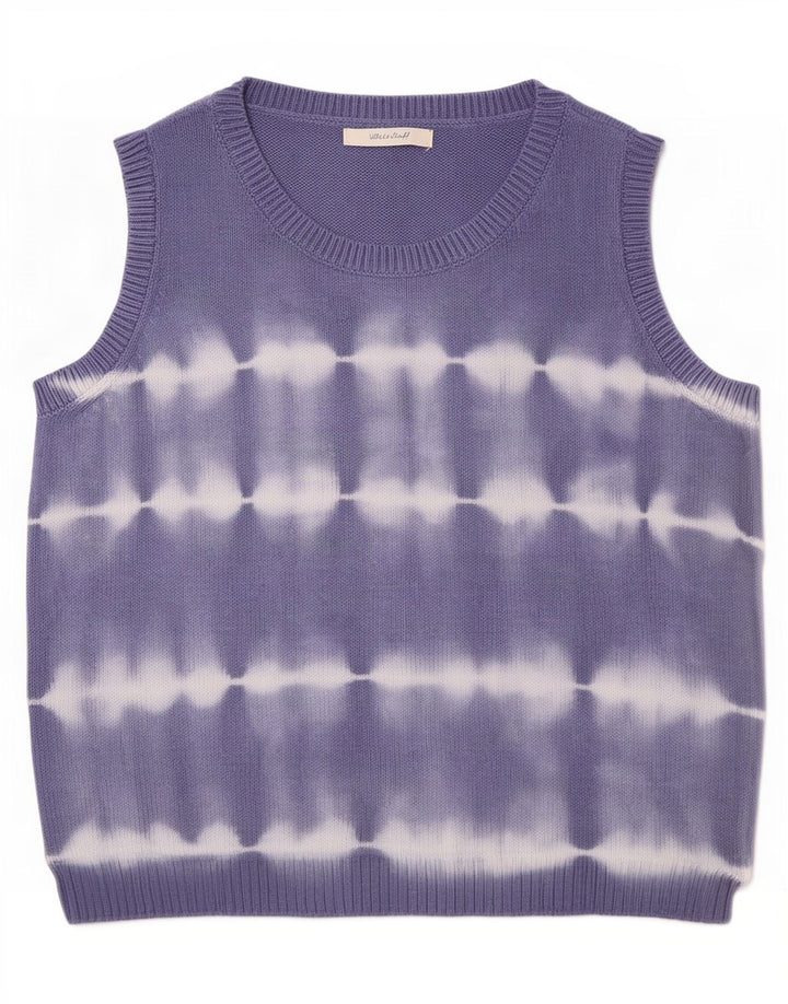 Camiseta sin mangas para mujer de White Stuff, talla pequeña, algodón azul teñido anudado