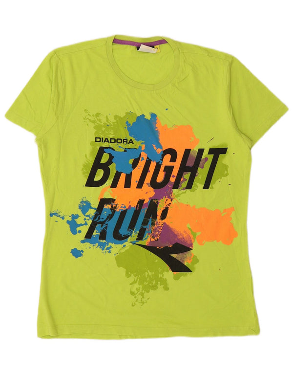 DIADORA Hombre Camiseta Gráfica Top Small Verde