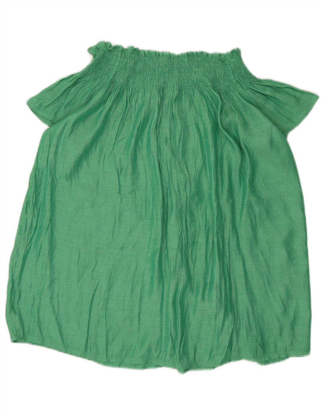 Zara Mujer Blusa Con Hombros Descubiertos UK 44 Verde Medio