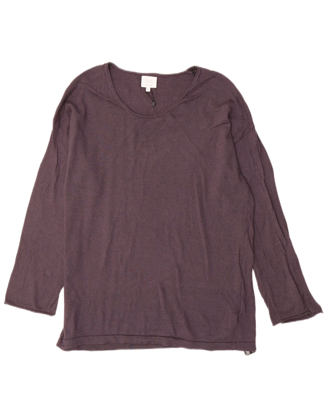 Massimo Dutti Jersey Mujer Cuello Barco UK 44 Lana Gris Medio