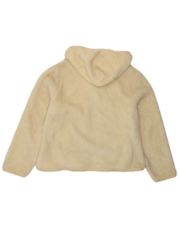 Monsoon Womens Crop Hooded Fleece Jacket UK 18 XL  Off White Modacryl