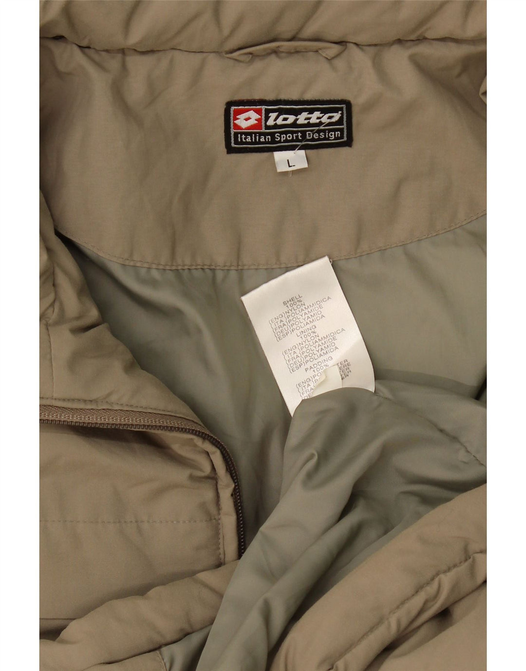 Lotto Chaqueta acolchada para hombre UK 40 Large Caqui Nylon