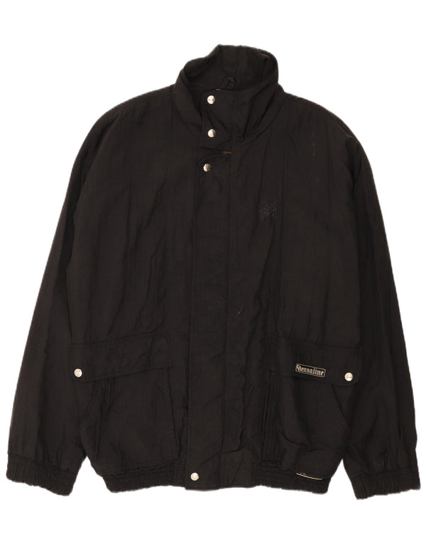 Vintage hombres bombardero chaqueta Reino Unido 42 XL negro