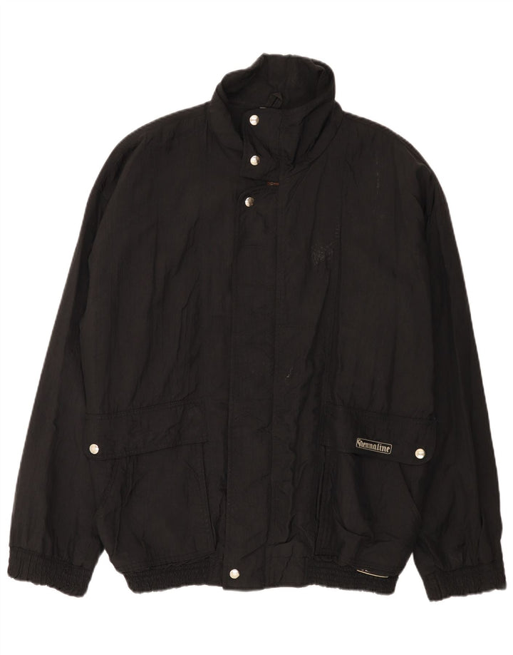 Vintage hombres bombardero chaqueta Reino Unido 42 XL negro