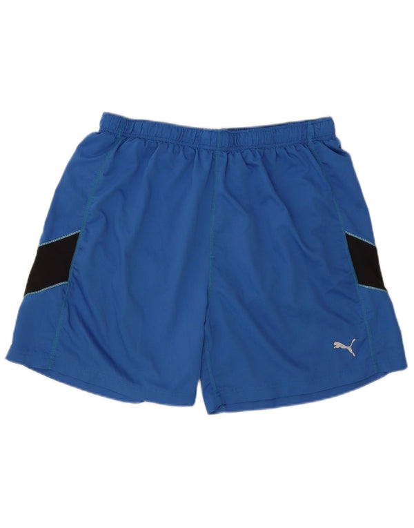 Puma Pantalones cortos deportivos para hombre XL Azul Colorblock Poliéster