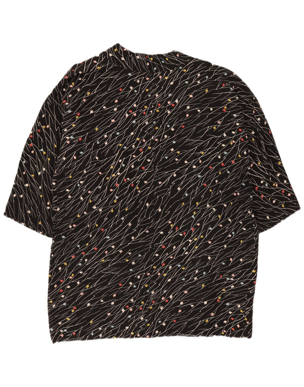 Vintage mujer 3/4 manga abierta Blazer chaqueta Reino Unido 20 2XL negro floral