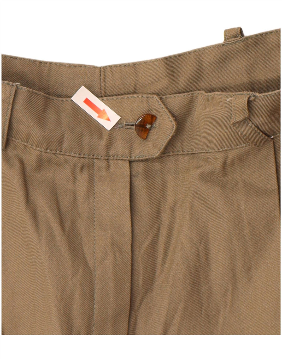 VINTAGE Pantalones cortos chinos pegados para mujer IT 40 Pequeño W24 Algodón beige