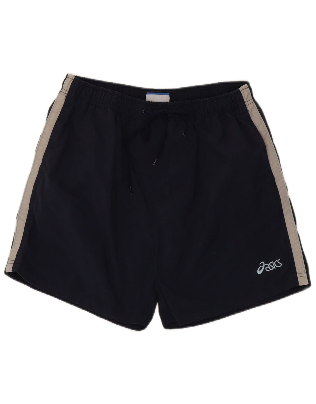Pantalones cortos deportivos Asics para hombre Nylon azul marino mediano con bloques de color