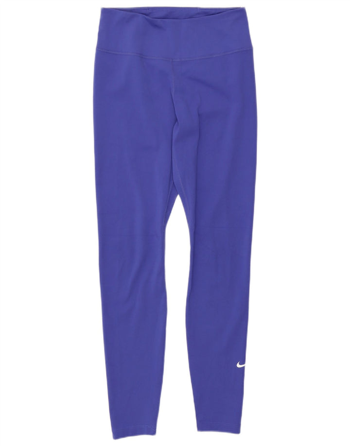 Nike Leggings Dri Fit para mujer UK 8 Pequeño Poliéster azul