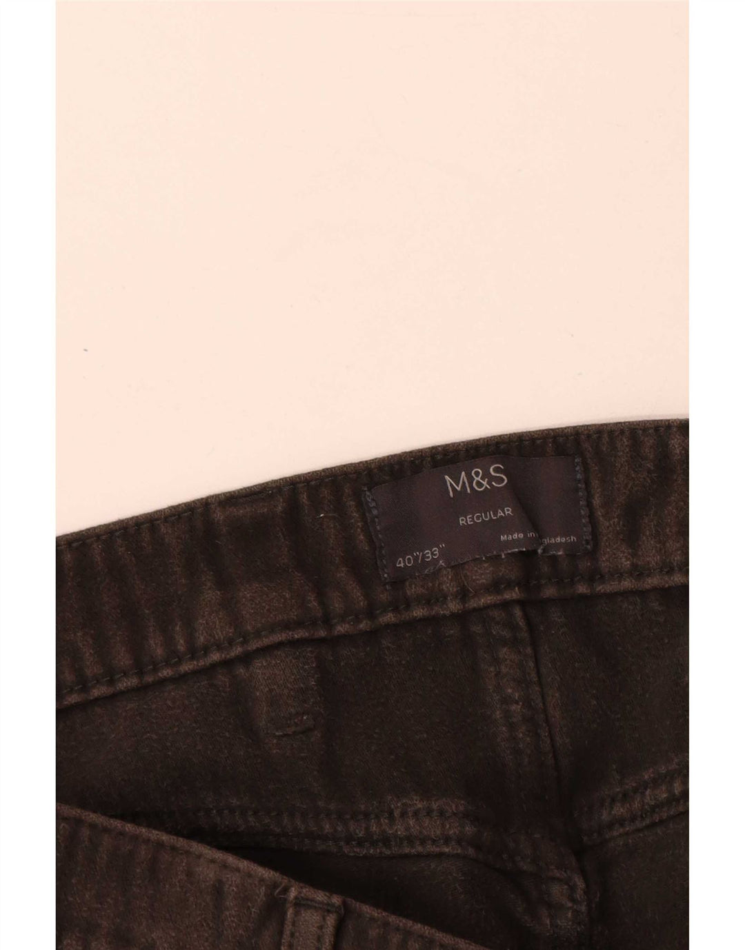 Marks & Spencer Pantalones informales regulares para hombre W40 L33 Algodón gris