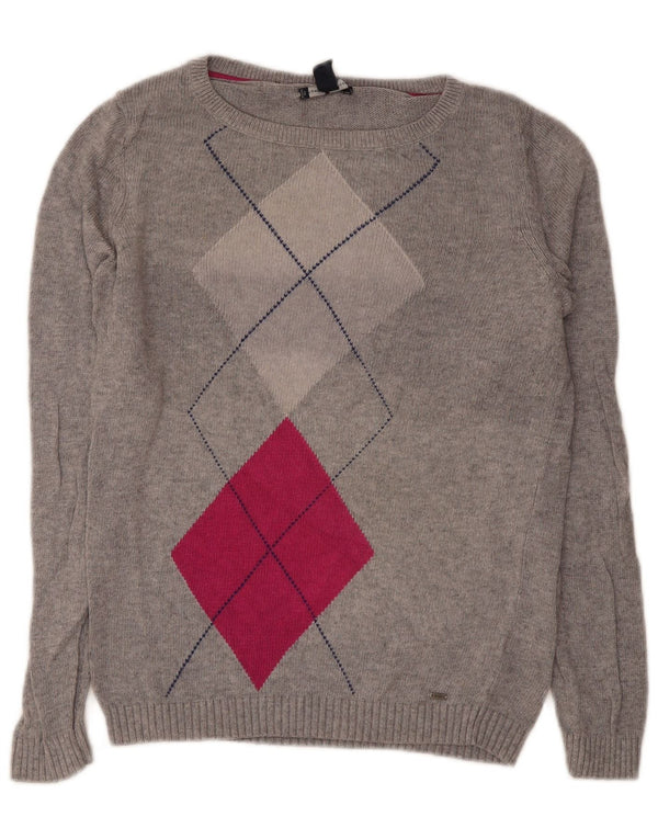 Tommy Hilfiger Suéter tipo jersey para mujer con cuello barco Reino Unido 14 Gris medio