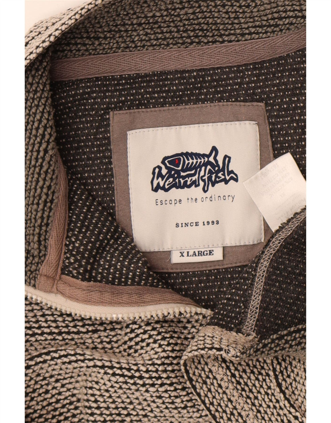 Weird Fish Sudadera con Cuello Y Cremallera para Hombre Jersey XL Gris Colorblock Acrílico