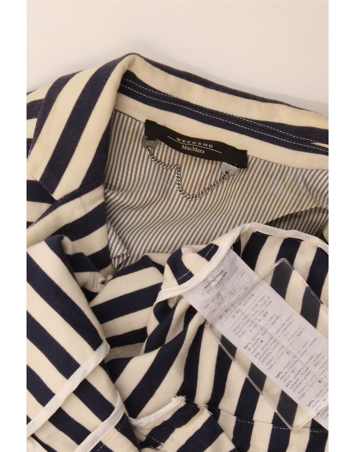 MAX MARA Chaqueta tipo blazer de 2 botones para mujer UK 6 XS Azul marino a rayas