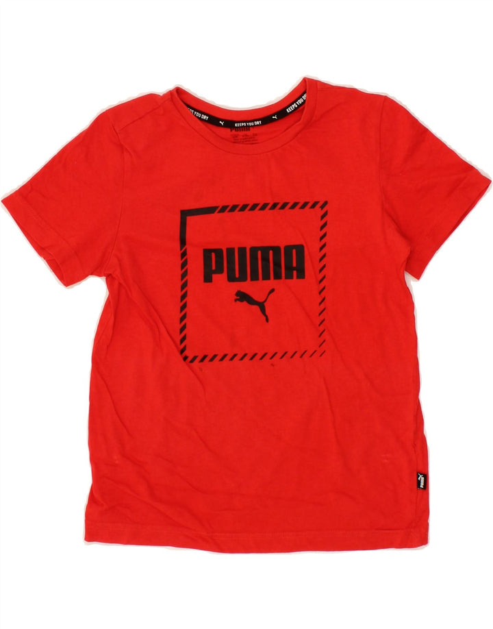 PUMA Boys Graphic T-Shirt Top 9-10 Years Red Vintage Puma and Second-Hand Puma from Messina Hembry 