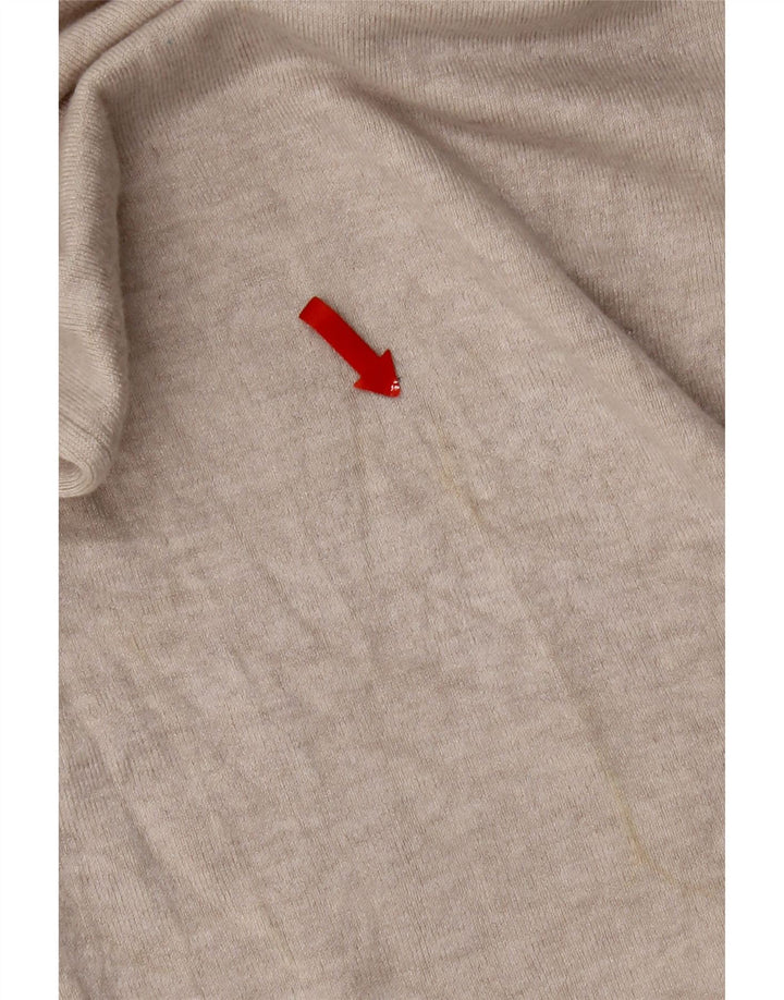 Zara Mujer Cárdigan Suéter UK 44 Grande Viscosa Beige