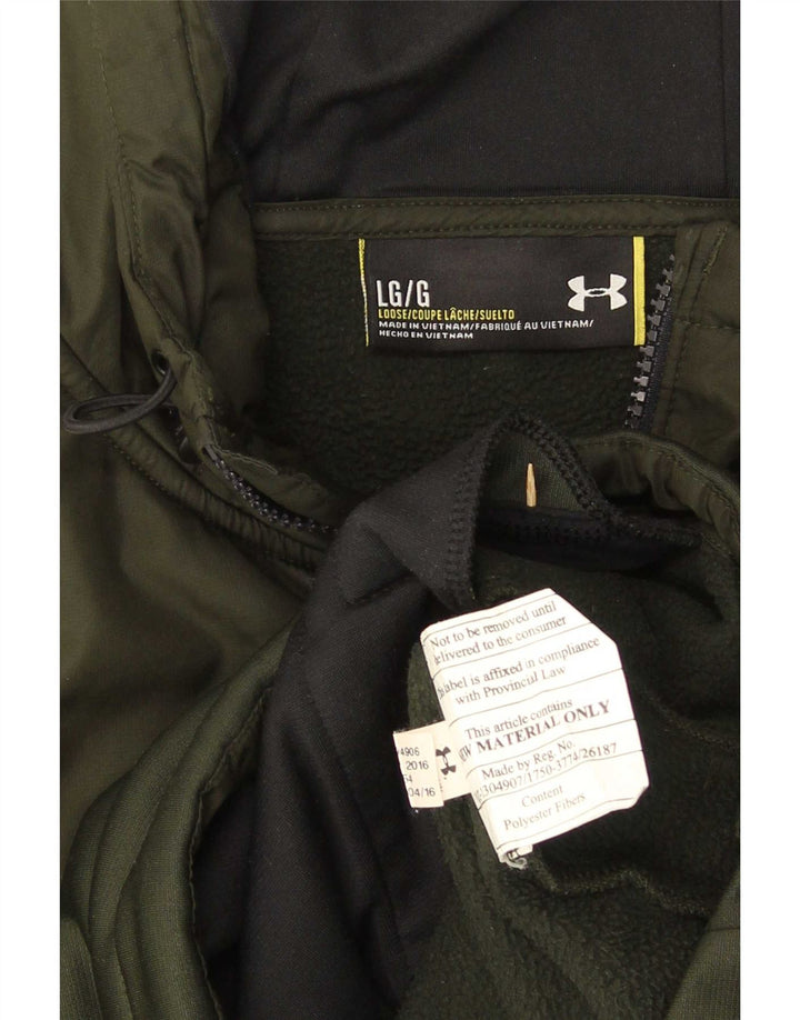 Under Armour Parka con capucha para hombre, jersey, chándal, chaqueta superior, talla grande, verde