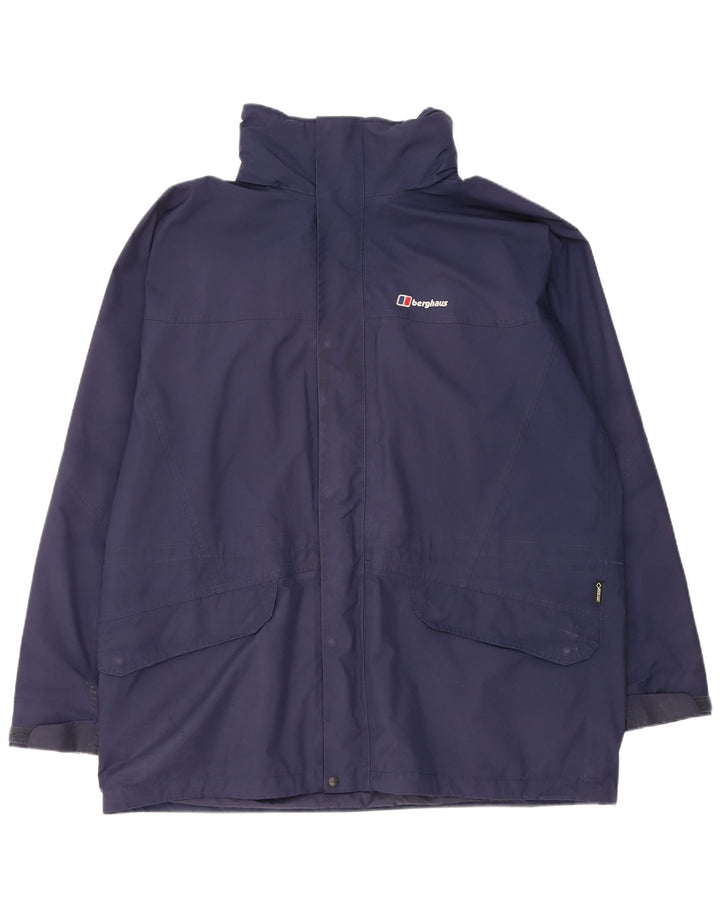 Berghaus Chaqueta impermeable con capucha para hombre UK 44 2XL Azul marino Poliéster