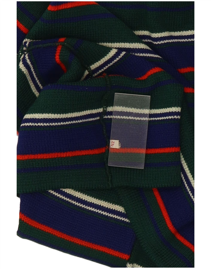 Vintage mujer tortuga cuello jersey suéter IT 42 medio verde rayas