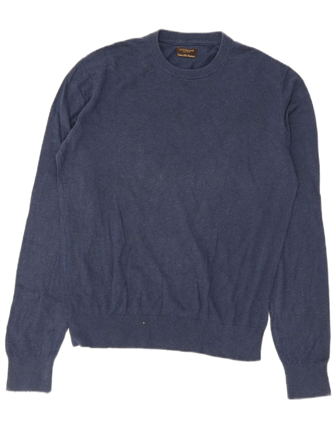 Gutteridge Jersey De Cuello Redondo Para Hombre Jersey De Algodón Azul Marino Medio