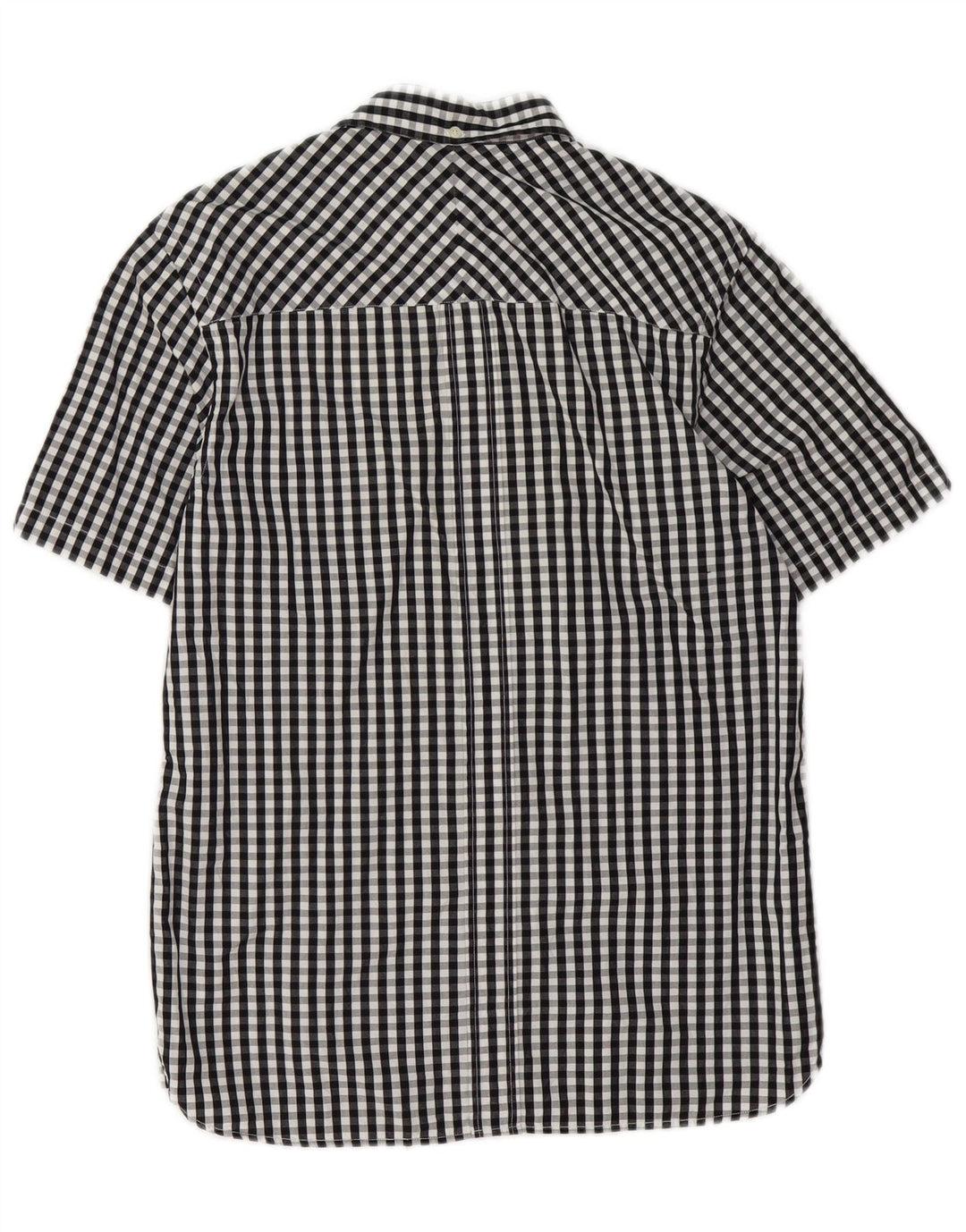 Fred Perry Camisa De Manga Corta Para Hombre Small Black Gingham Cotton