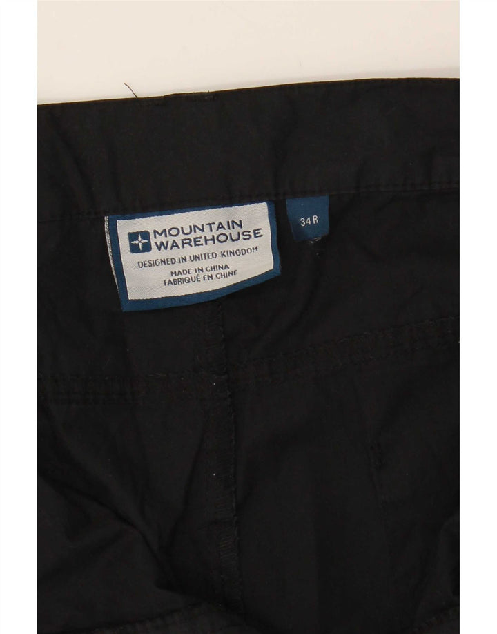 Pantalones cargo rectos para hombre de Mountain Warehouse W34 L32 Poliéster negro