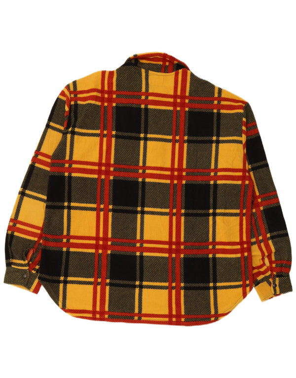 VINTAGE Camisa de lana para hombre Camisa grande de poliéster a cuadros multicolor